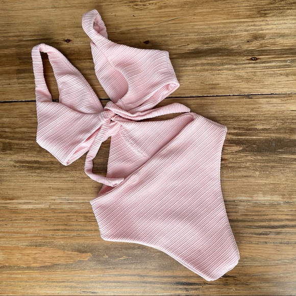 Cupshe Solid Pink High Waisted Sz S - Worn Once - Picture 5 of 9